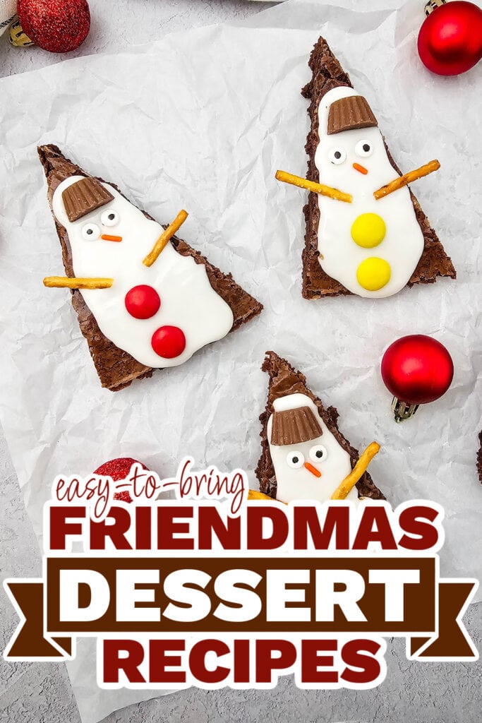 friendmas desserts - Christmas Snowman Brownies