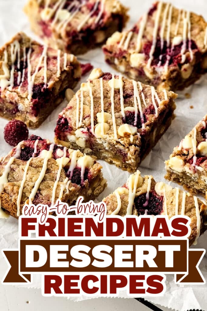 friendmas desserts - Decadent Raspberry and White Chocolate Squares