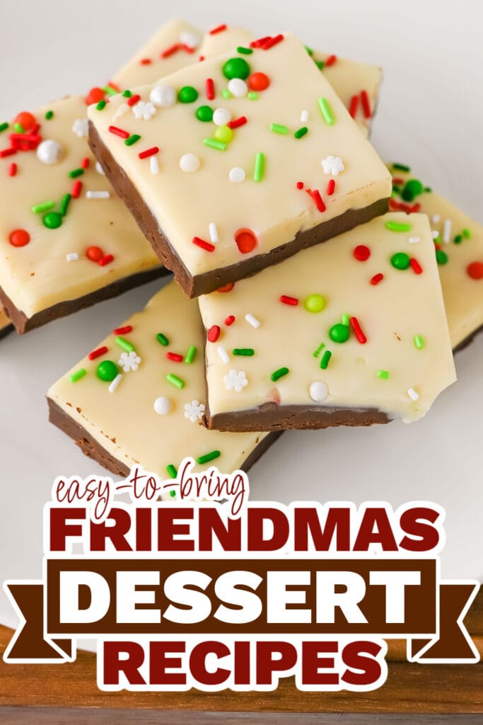 friendmas desserts - No-Bake Layered Christmas Chocolate Fudge