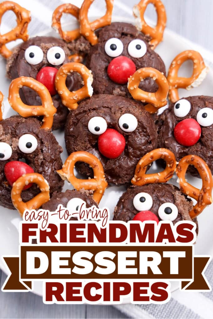 friendmas desserts - No-Bake Reindeer Mini Donuts