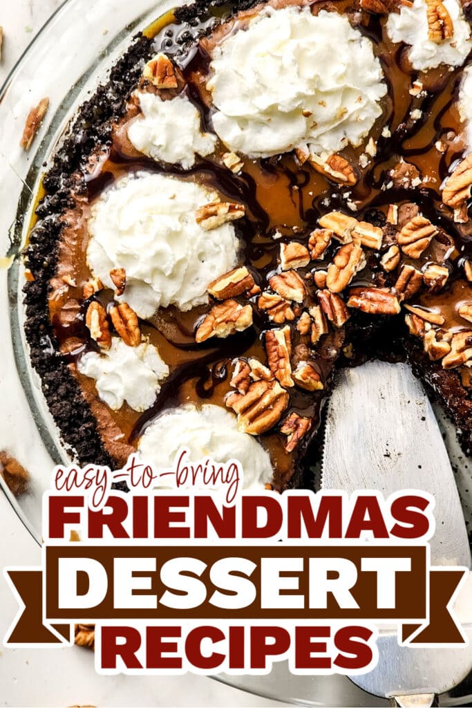 friendmas desserts - Turtle Brownie Pie