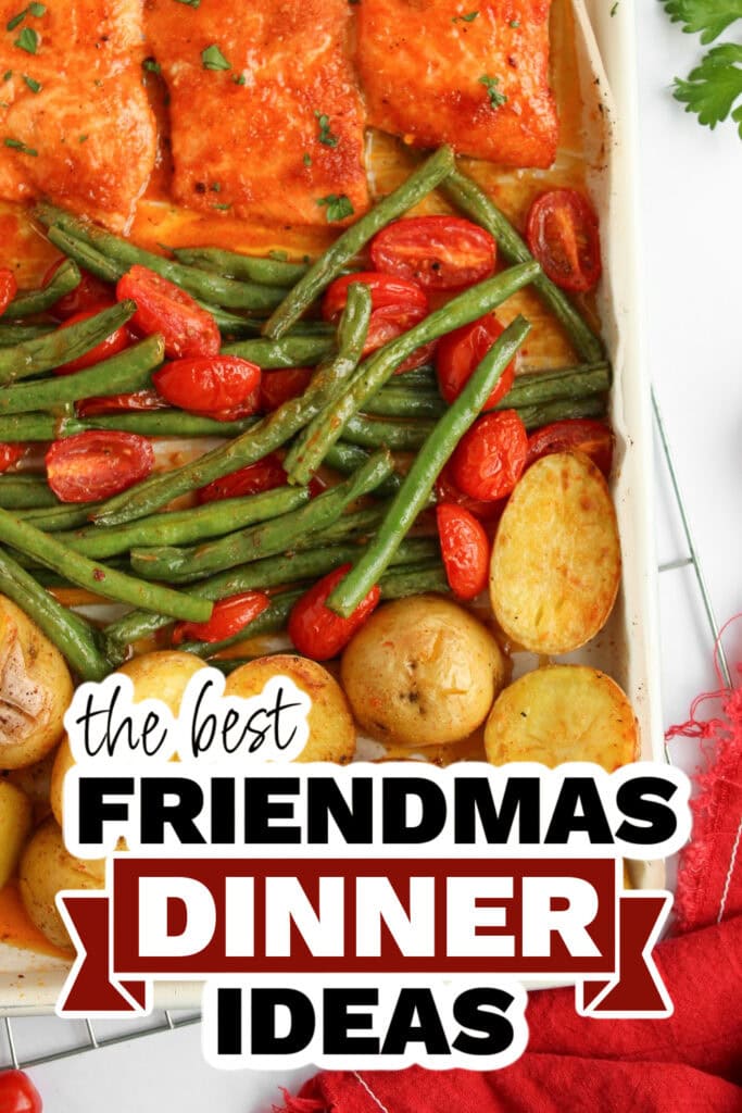 friendmas dinners - Sheet Pan Maple Glazed Salmon with Roasted Vegetables
