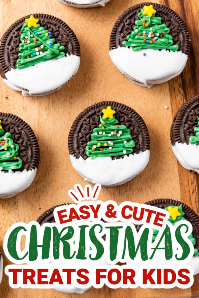 kids christmas treats-Christmas Tree Oreos