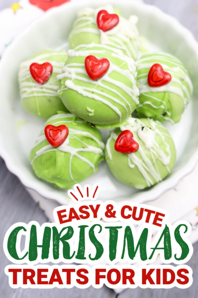 kids christmas treats-Grinch Oreo Balls
