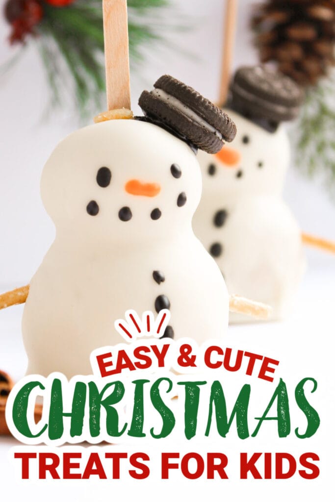 kids christmas treats- Snowman Cake Pops