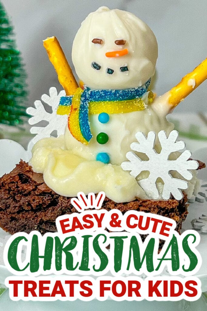kids christmas treats- Snowman Truffles Brownies