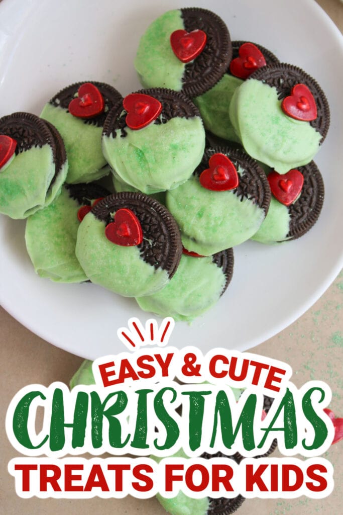 kids christmas treats-The Grinch Oreos