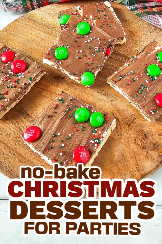 no bake christmas desserts -Christmas S’mores Graham Cracker Bark