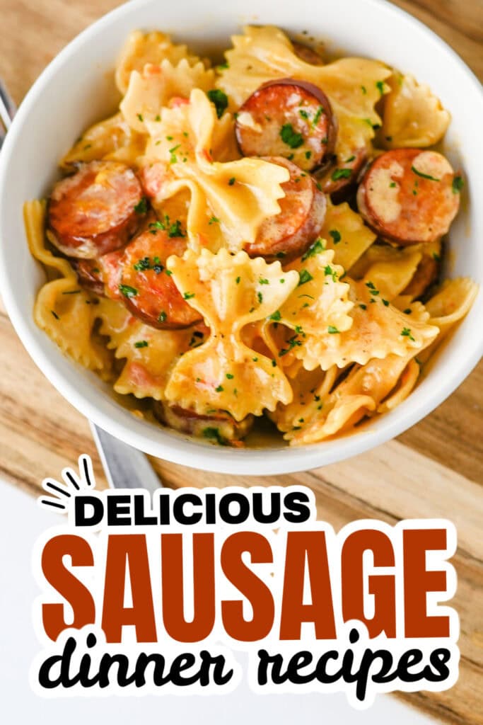 sausage dinner ideas - Creamy Cajun Sausage Bowtie Pasta