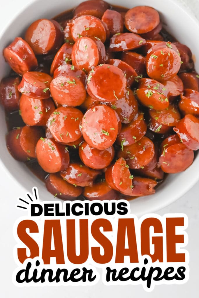 sausage dinner ideas - Crockpot BBQ Sausages