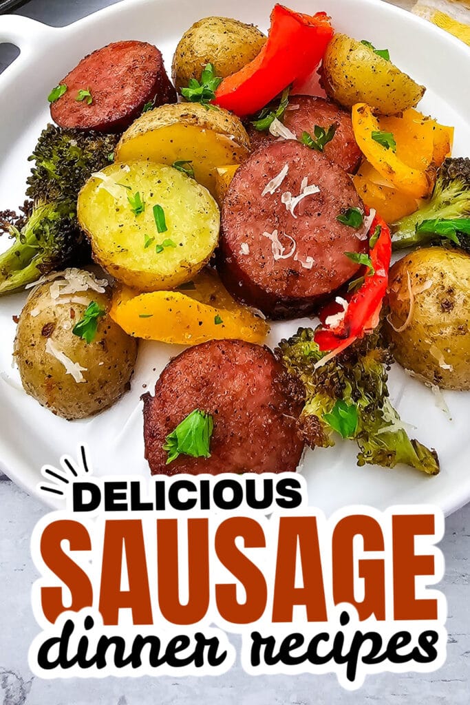 sausage dinner ideas - Healthy Sheet Pan Sausage with Veggies