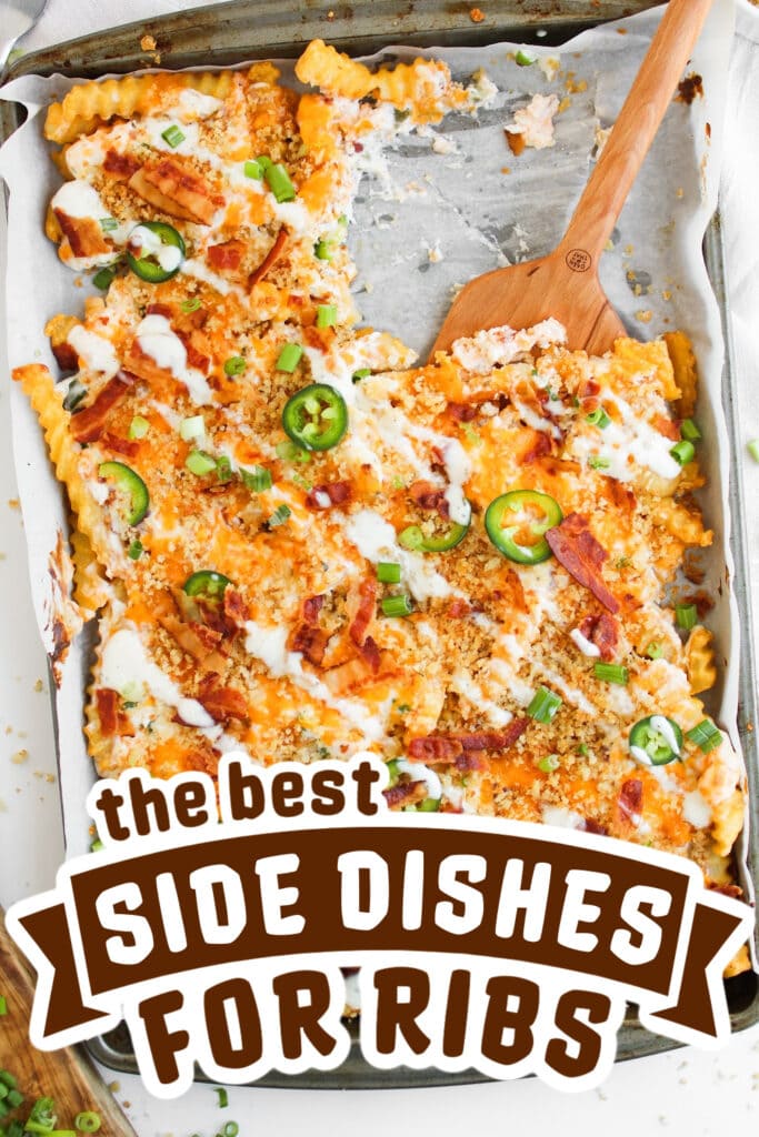 side dishes for ribs - Jalapeño Popper Loaded Cheese Fries