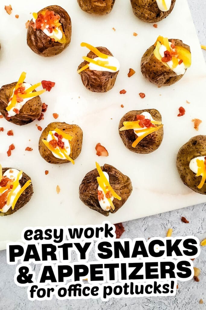 work party snacks - Loaded Mini Baked Potato Bites