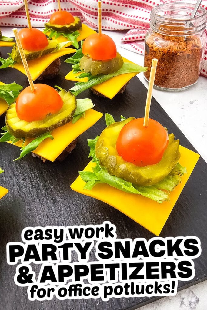 work party snacks and appetizers - Mini Cheeseburger Bites