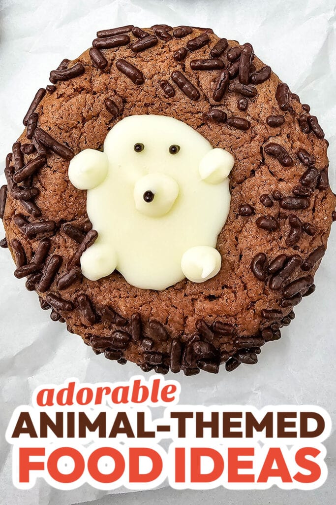 Animal-Themed Food Ideas-Chocolate Cake Mix Hedgehog Cookies