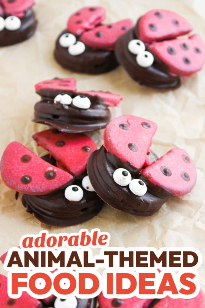 Animal-Themed Food Ideas-Ladybug Chocolate Covered Oreos