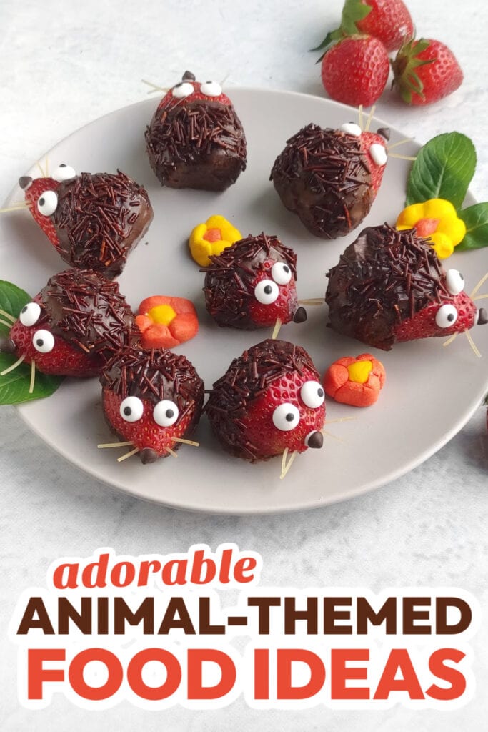 Animal-Themed Food Ideas-Strawberry Forest Hedgehogs