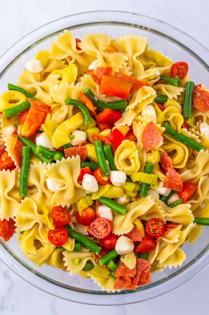 Christmas Pasta Salad Process Photo