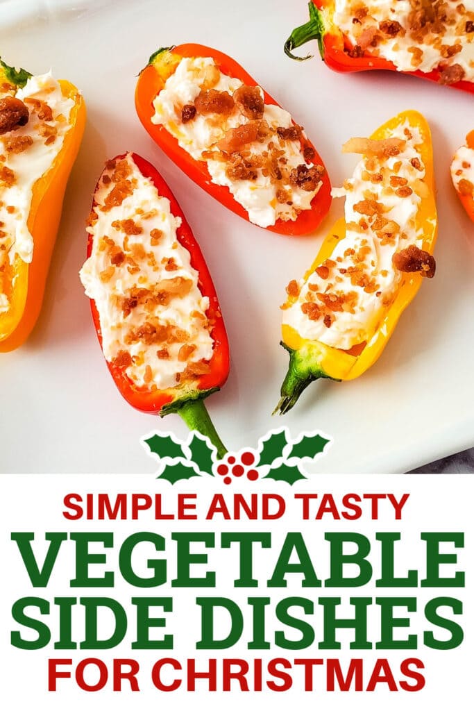 Christmas Vegetable Sides - Cheesy Bacon Stuffed Mini Peppers