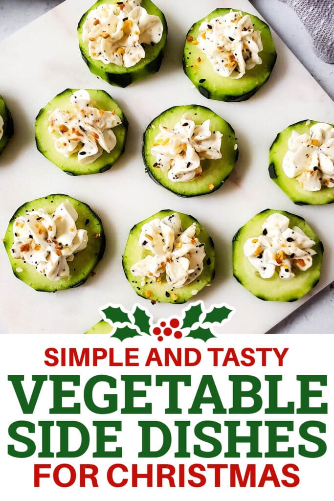 Christmas Vegetable Sides - Everything Bagel Cucumber Bites