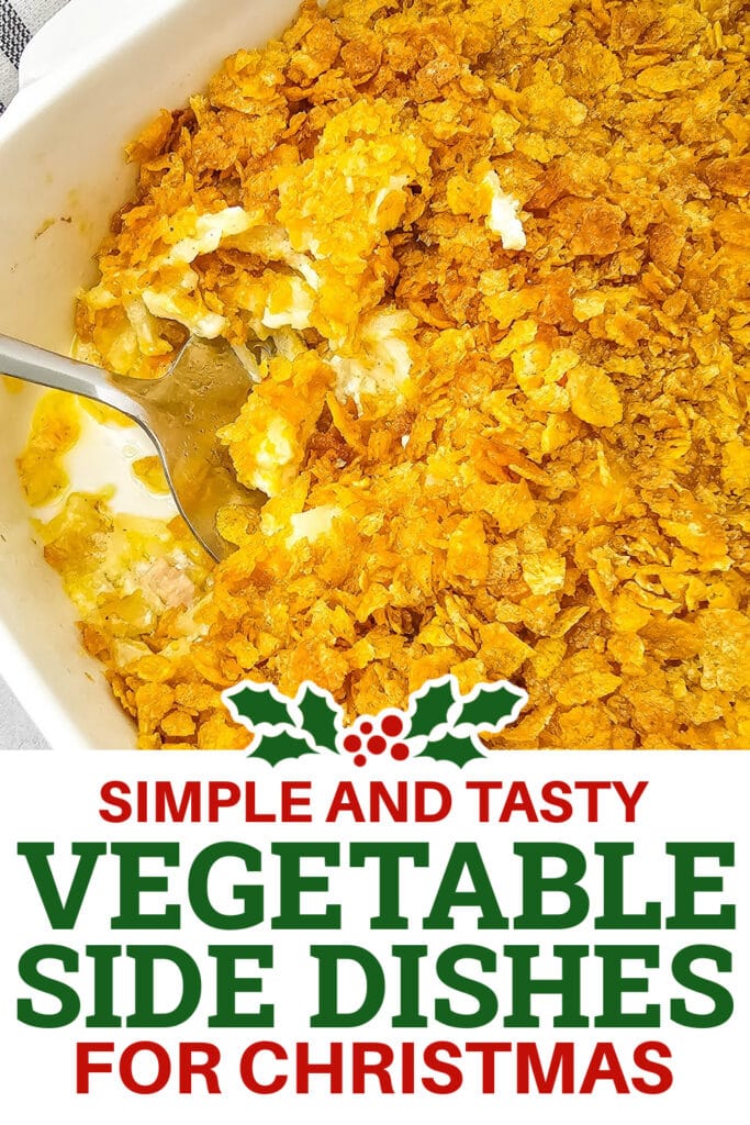 Baked vegetable casserole with crispy topping for Christmas dinner.