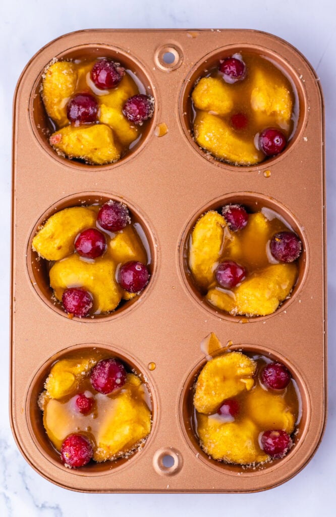 Cranberry Orange Monkey Bread Bites Process Photo