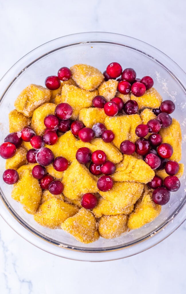 Cranberry Orange Monkey Bread Bites Process Photo