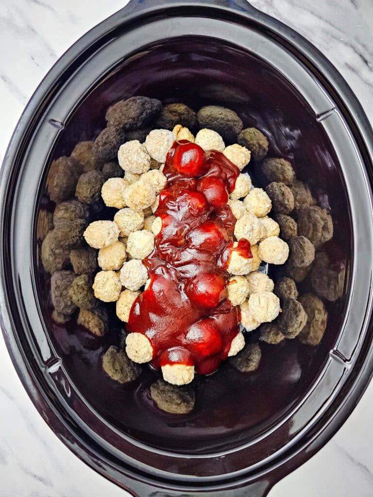 Crockpot BBQ Meatballs Process Photo