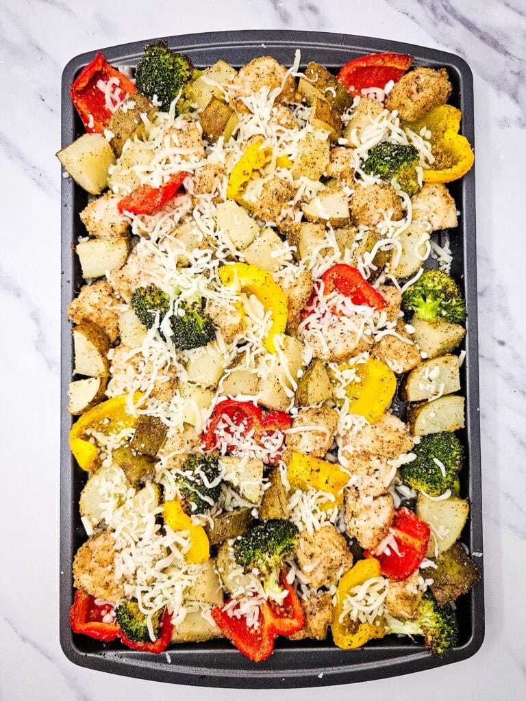 Sheet Pan Mozzarella Chicken Process Photo