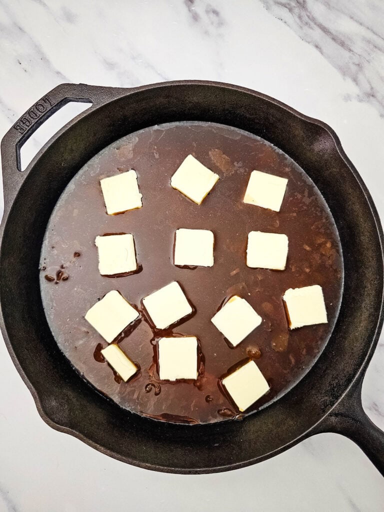 Skillet French Onion Chicken and Rice Process Photo