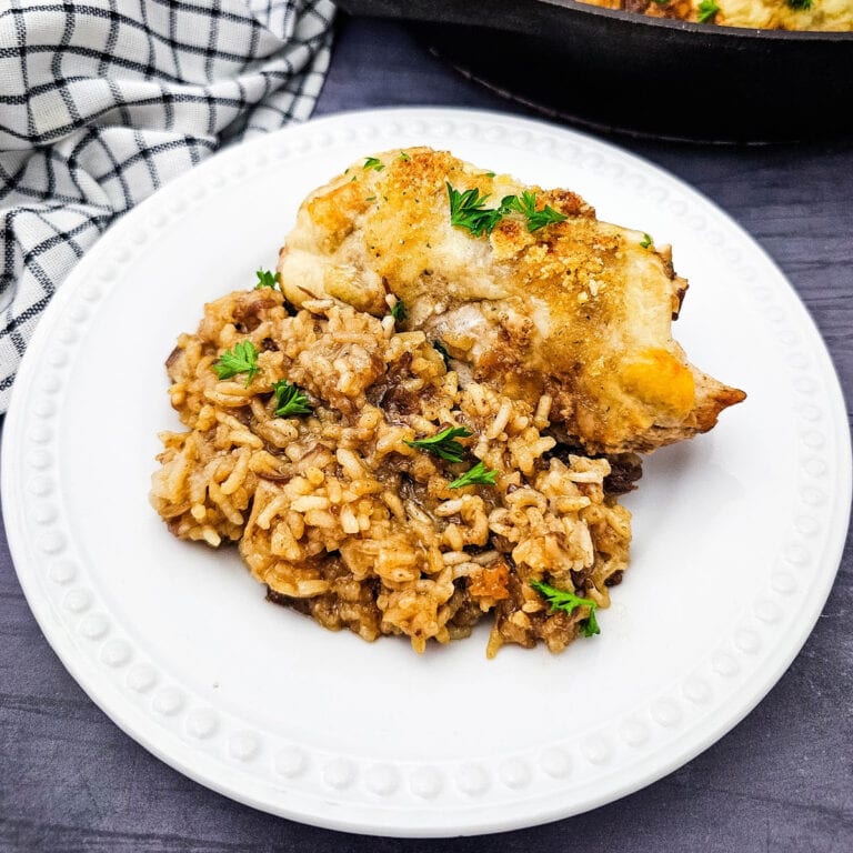 Skillet French Onion Chicken and Rice featured image copy