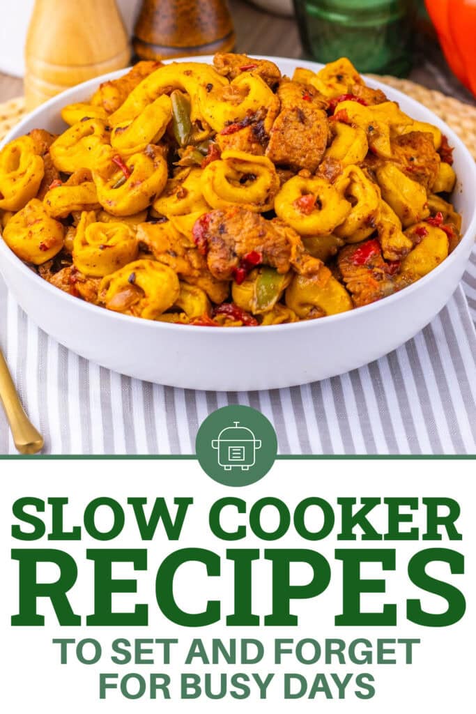 Slow Cooker Recipes - Slow Cooker Cheesy BBQ Bacon Chicken Tortellini