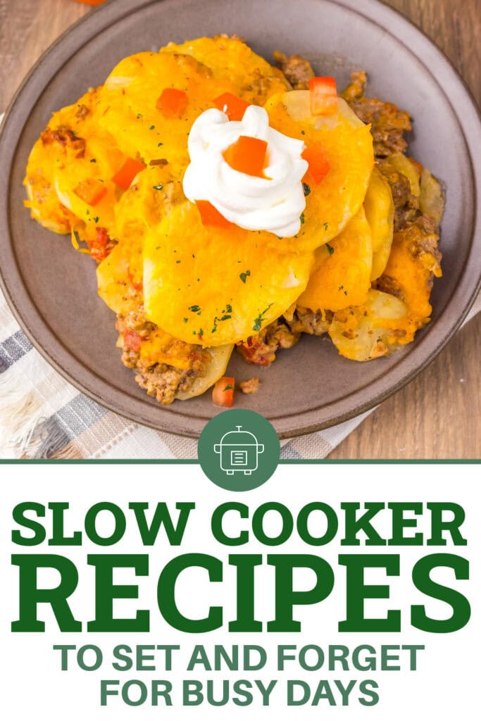 Slow Cooker Recipes - Slow Cooker Cheesy Taco Potato Casserole