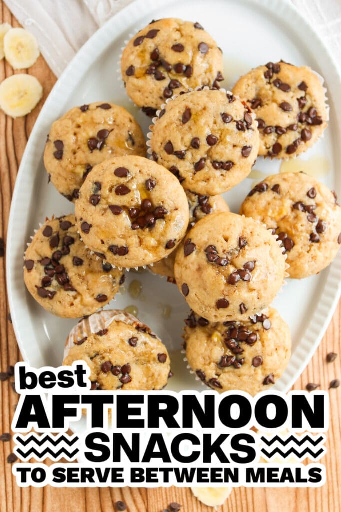 afternoon snacks - Chocolate Chip & Banana Pancake Muffins