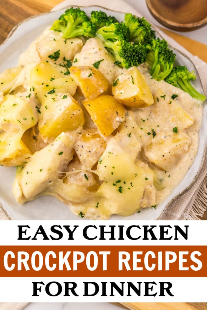 chicken crockpot recipes - Slow Cooker Cheesy Caesar Chicken & Potatoes