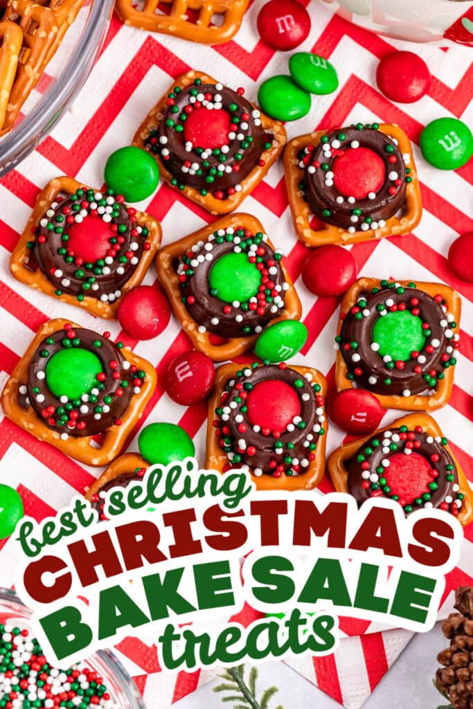 christmas bake sale treats - Christmas Rolo Pretzel Bites