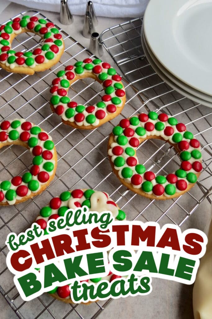 christmas bake sale treats - Christmas Wreath Sugar Cookies