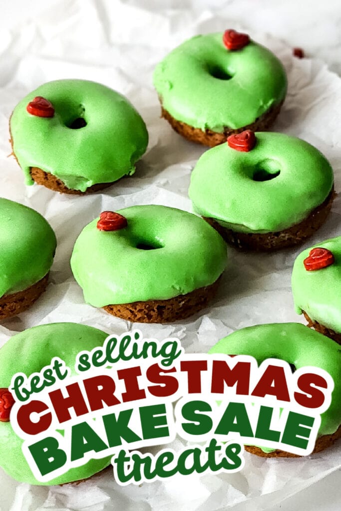 christmas bake sale treats - Grinch Donuts