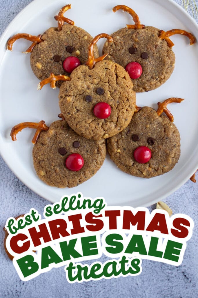 christmas bake sale treats - Holiday Reindeer Cookies