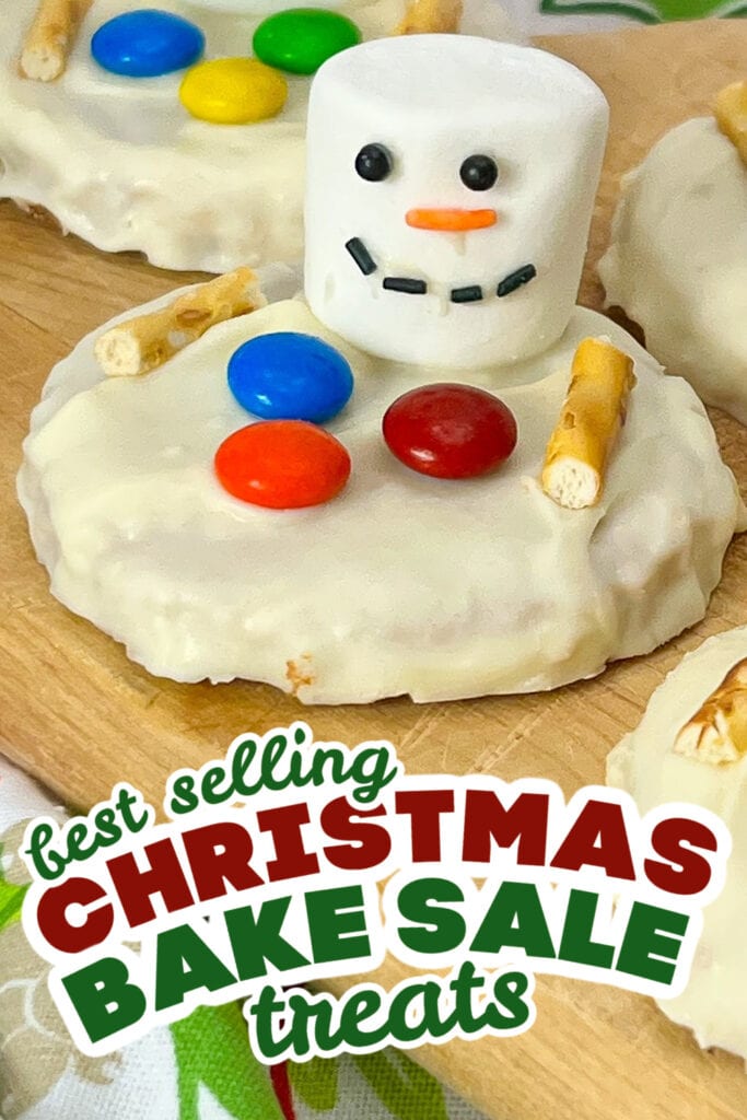 christmas bake sale treats - Melted Snowman Peanut Butter Cookies