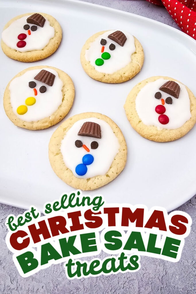 christmas bake sale treats - Melted Snowman Sugar Cookies