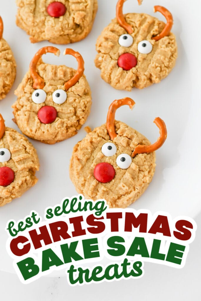 christmas bake sale treats - Peanut Butter Reindeer Cookies