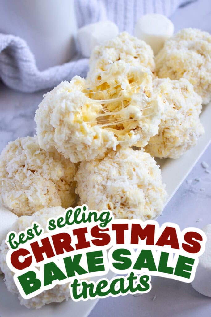 christmas bake sale treats - Popcorn Marshmallow Snowball