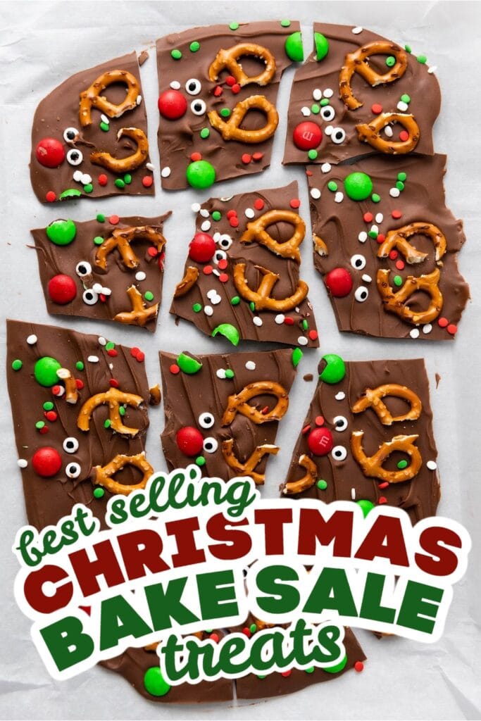 christmas bake sale treats - Reindeer Chocolate Bark