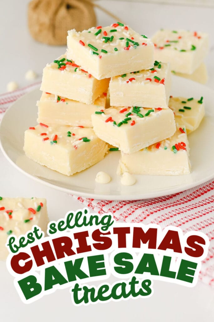 christmas bake sale treats - White Chocolate Christmas Fudge