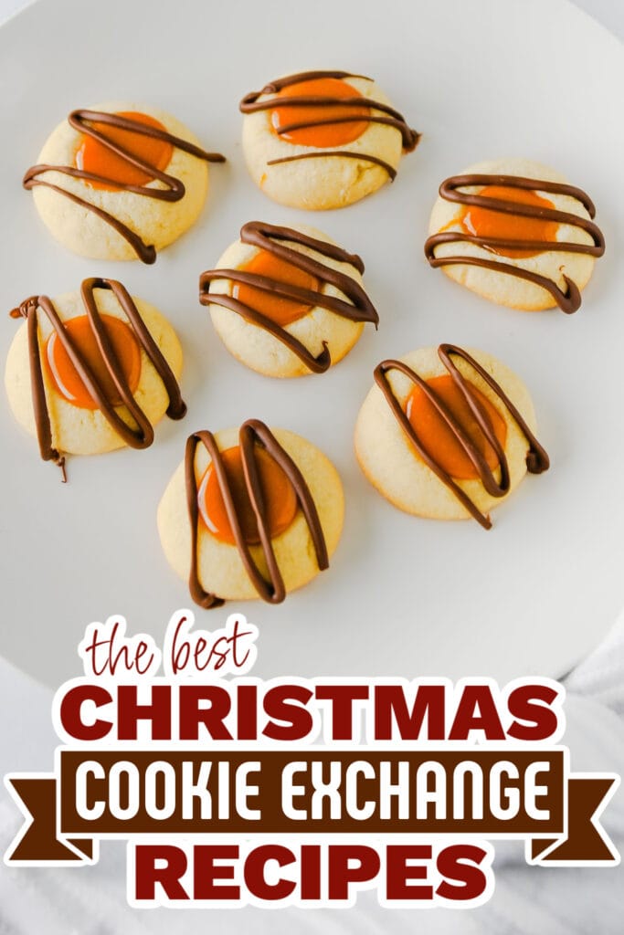 christmas cookie exchange recipes - Caramel Chocolate Chip Thumbprint Cookies