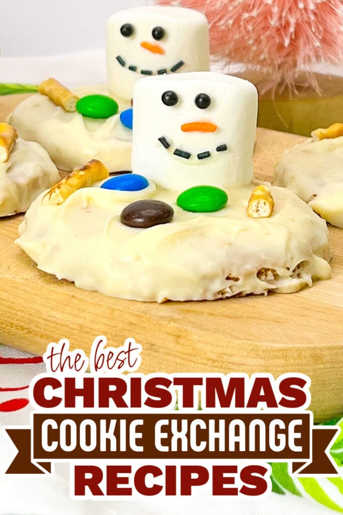 christmas cookie exchange recipes - Melted Snowman Peanut Butter Cookies