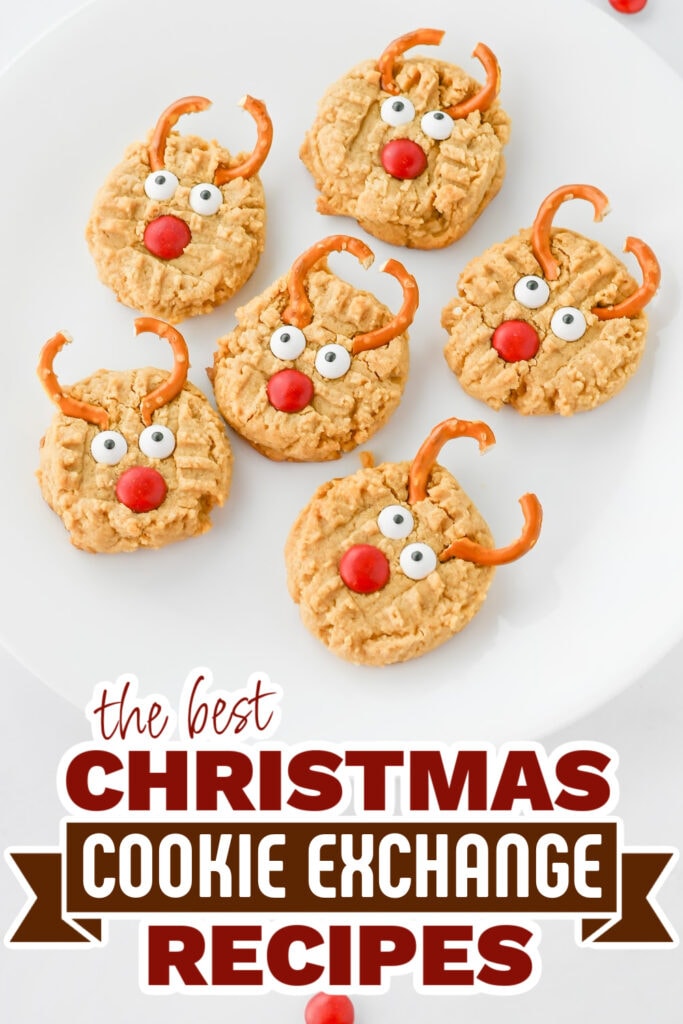 christmas cookie exchange recipes - Peanut Butter Reindeer Cookies