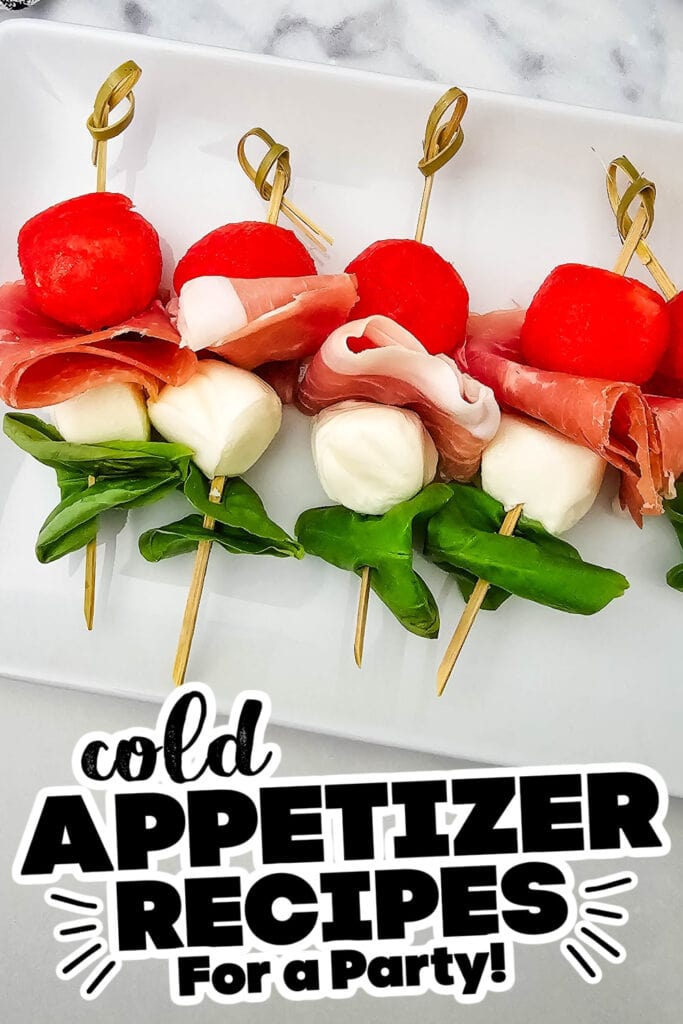 60 Cold Appetizer Ideas for a Party 49 cold appetizer - Watermelon Prosciutto Skewers