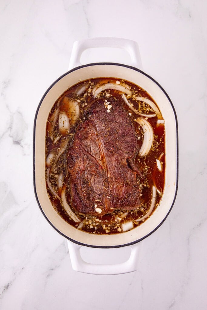Dutch Oven Pot Roast Process Photo